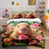 "Blossoming Capybara Serenity" Bedding Sets Duvet Covers Pillowcases(1* Duvet Cover 2* Pillowcases Without Duvet Insert)