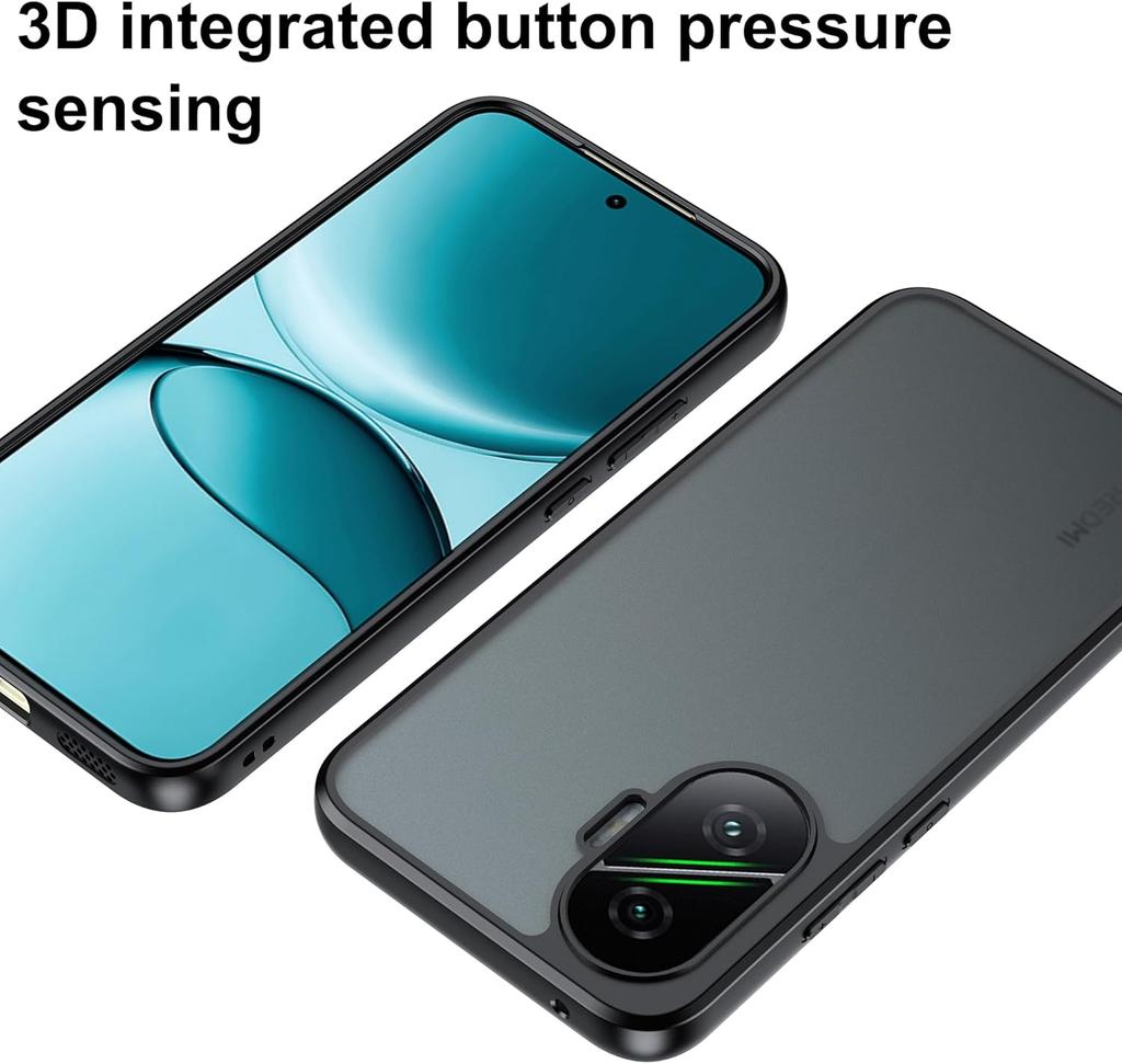 Frosted Matte Case for Xiaomi Poco F7 5G Cover Shockproof Translucent Skin-Touch Hard Back Shell Frame Fundas