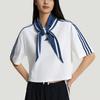 Adidas Dance Box With Scarf Three Stripes Dance Series Navy Collar Pullover Casual Short Sleeve T-Shirt Women tops KZ4182