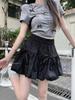 French Sweet Minority Design Sense Bow Flower Bud Skirt Female Autumn 2024 New High Waist Slim A-line Fluffy Casual Skirts