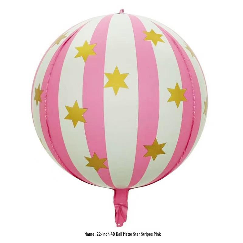 22" 4D Sternenstreifen Aluminiumfolienballon für Geburtstagsfeier & Festival Dekoration