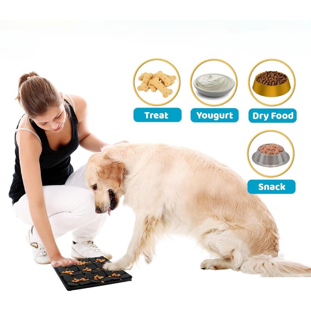 Dog Food Slow Feeder Sniff Mat with Suction Cup for Train Your Dog's Senses Anti-choking Silicone Snuffle Mats Pet Accessories