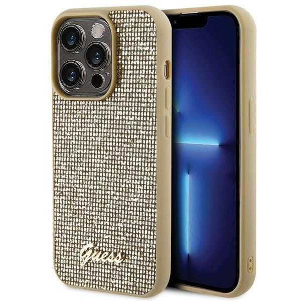 Guess Guhcp15Lpmsdgsd Iphone 15 Pro 6.1 Złoty/Gold Hardcase Disco Metal Script