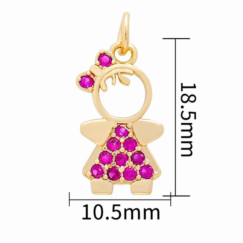 Brass Base Brass Pendants 18K Gold Plated Micro Pave Charms Cubic Zirconia Pendants Jewelry Gift