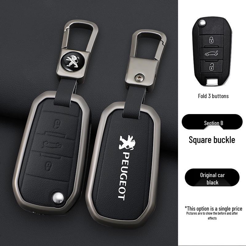 Peugeot Key Case for 308, 207, 408, 508, 307, 301, 3008 - Metal Shell, Modified Package.