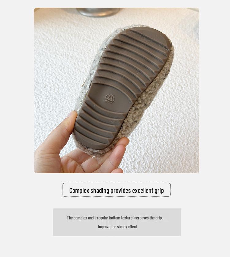 Plüschgefütterte Winter-Mokassins für Mädchen - Warme Baumwoll-Outdoor-Schuhe für kleine Mädchen