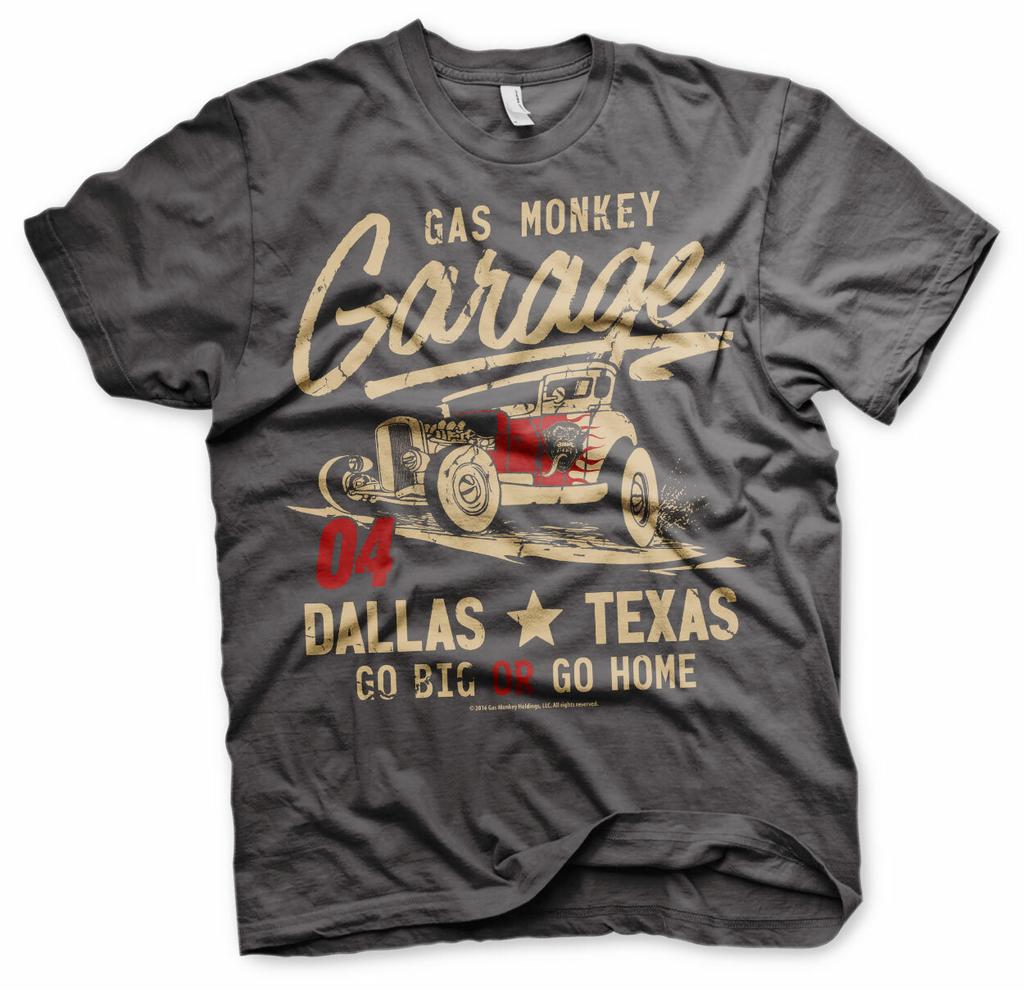 Official Gas Monkey Garage Go Big or Go Home Dark Grey T-Shirt