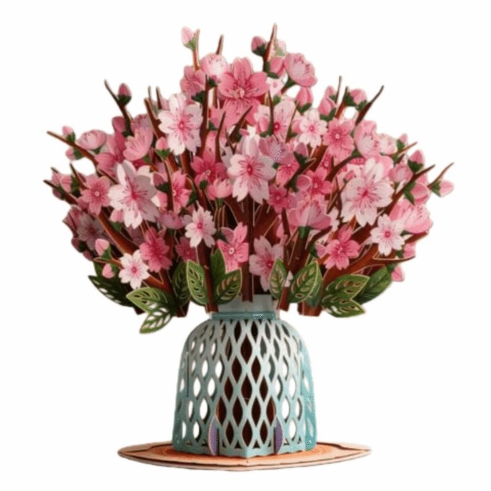 Lavender 3D Pop Up Flower Bouquet Card Romantic Wedding Blessing Card  Mothers Day