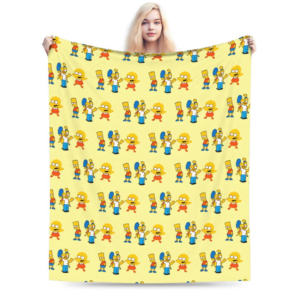 S-Simpsons Homer Donut Pattern Bedding Throws Soft Cozy Trend Blanket  For Couch Chair Camping Flannel Bedspread Bed Cover