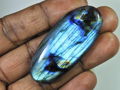 84 Karat. Natürlicher Labradorit Multi-Feuer Ovaler Cabochon Loser Edelstein 24X54X7MM SK-1115