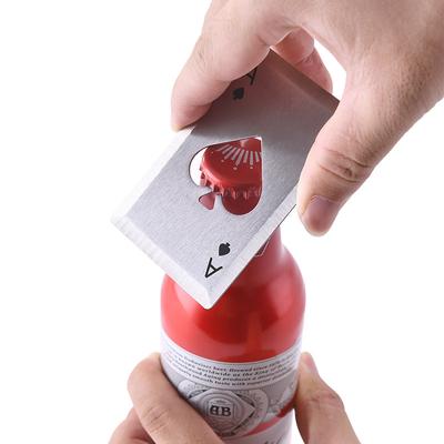 1 adet Paslanmaz Çelik Kart Tipi Maça Ası Şişe Açacağı Poker Şekilli Yaratıcı Bar Aracı Eşyaları Şarap Açacağı Şişe Açacağı Bira Tirbuşon