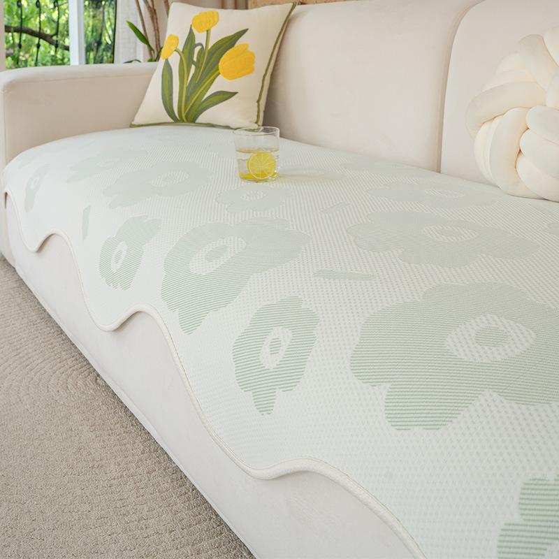 Summer Cool Ice Silk Sofa Cushion  New Small Fresh Seat Cushion Summer Cold Doudou Mat Non-Slip Seat Cushion