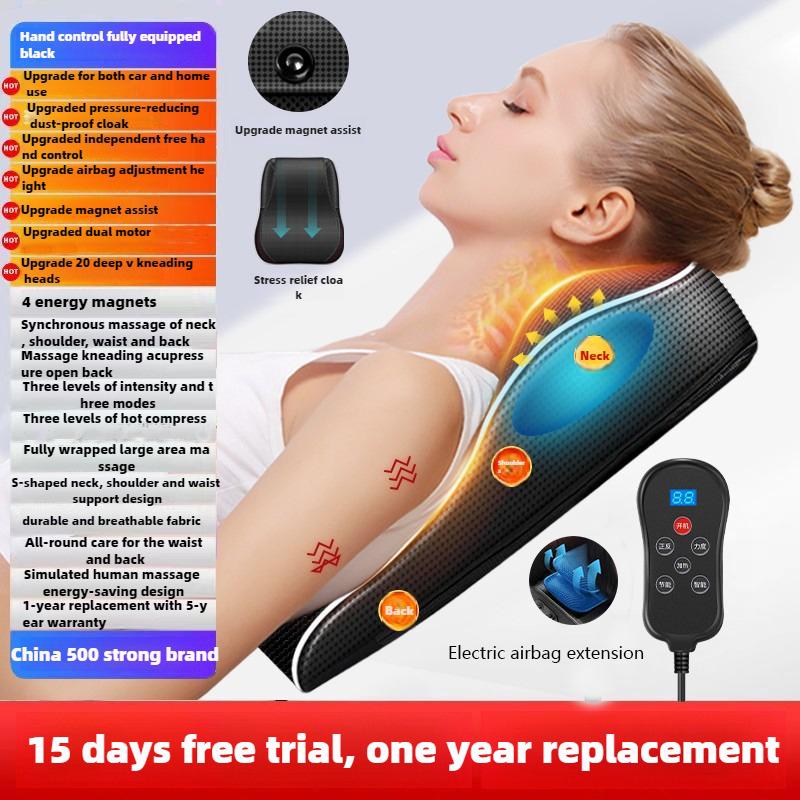 JAIYORL Massage Pillow Electric Airbag Cervical Massager Neck Waist Back Vibration Heating Shoulder Kneading With Remote Control