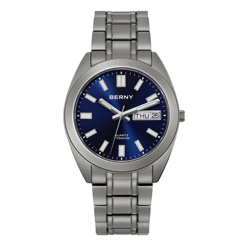 BERNY Titanium Wristwatch Men Japan Movement Quartz Analog Watch 10ATM Water Resistant Super Luminous