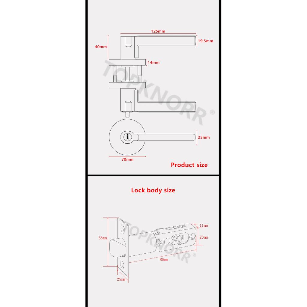 American Bathroom Door Lock Bathroom Keyless Three-pole Hand Lock Home Bedroom Door With Key Door Handle Spherical Lock Doorknob