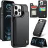 IPhone Wallet Protective Case with Card Holder, RFID Shielding, Men's and Women's Shock-absorbing Leather Bracket, Durable Protective Phone Case