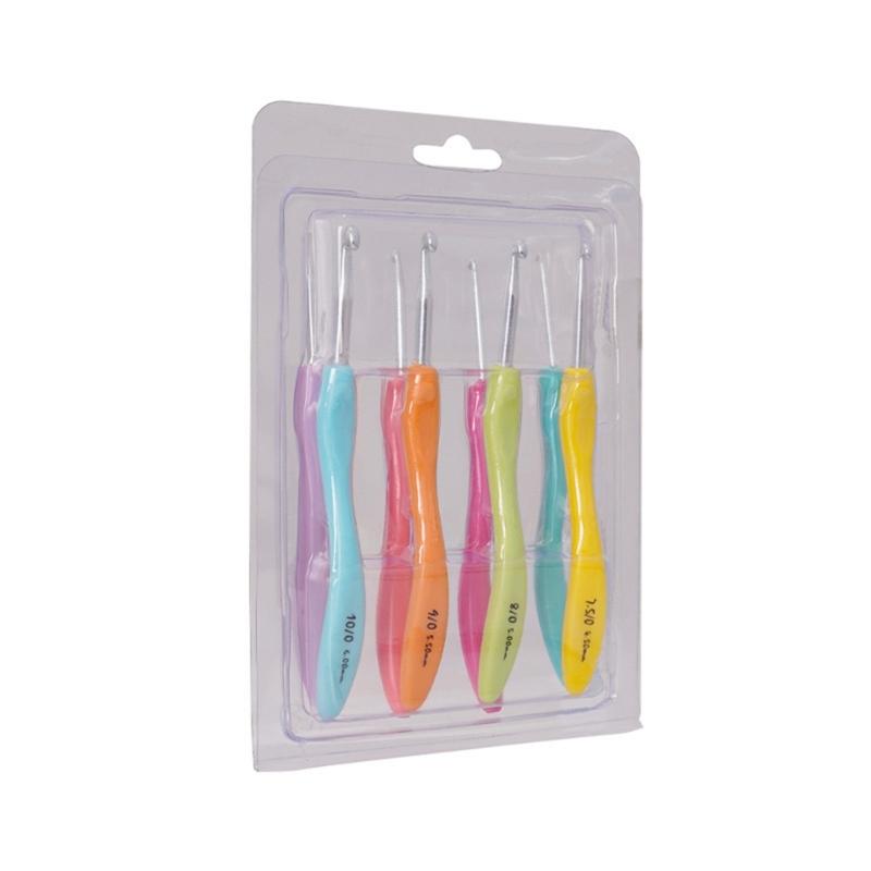 8Pcs Crochet Hook, Plastic Crochet Needle for Crocheting Yarns, Ergonomic Handle Crochet Hook Set, Crochet Needle Set