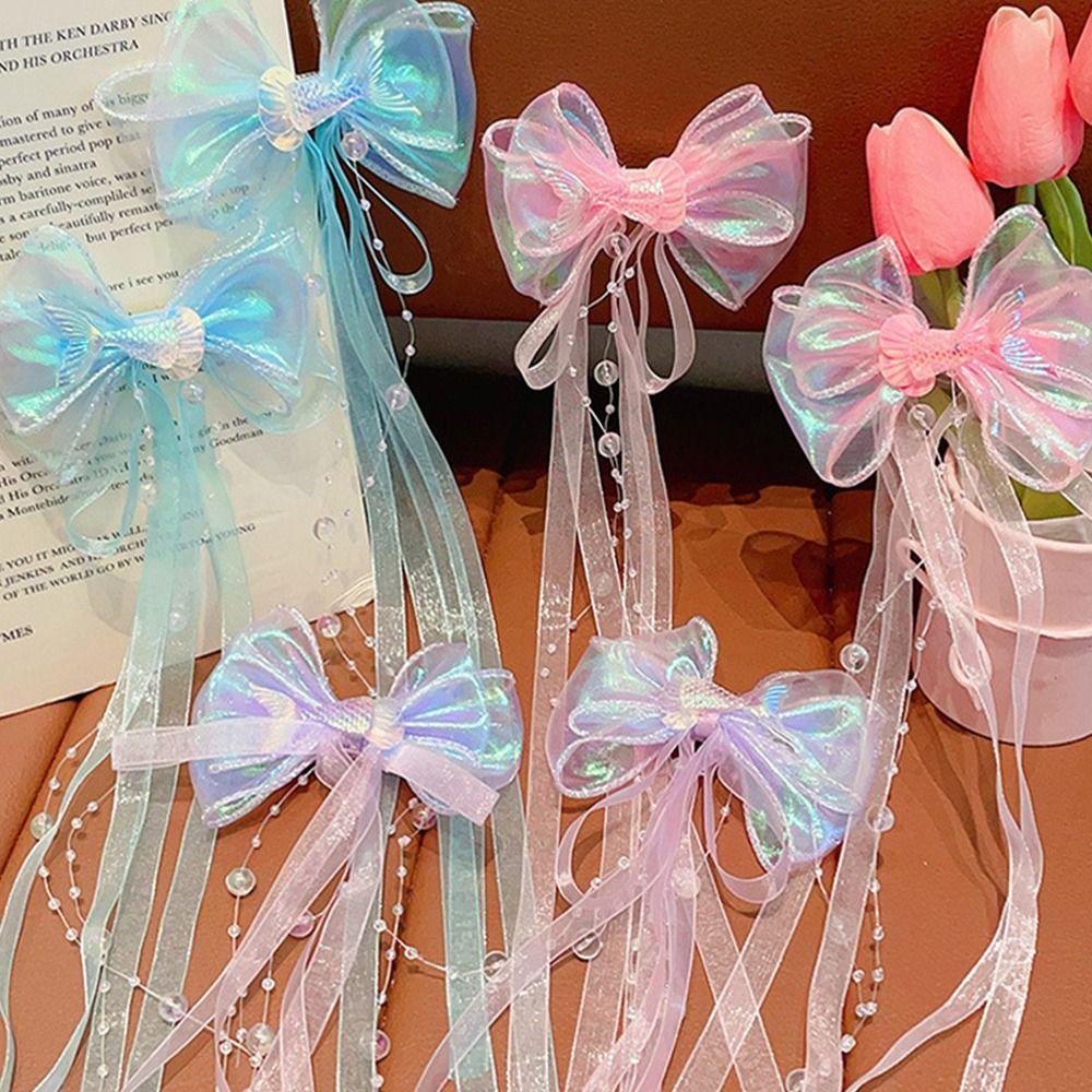 

Mesh Girl Hairpin Imitation Pearl Kids Barrettes Cute Mermaid Hair Clip Children Girl