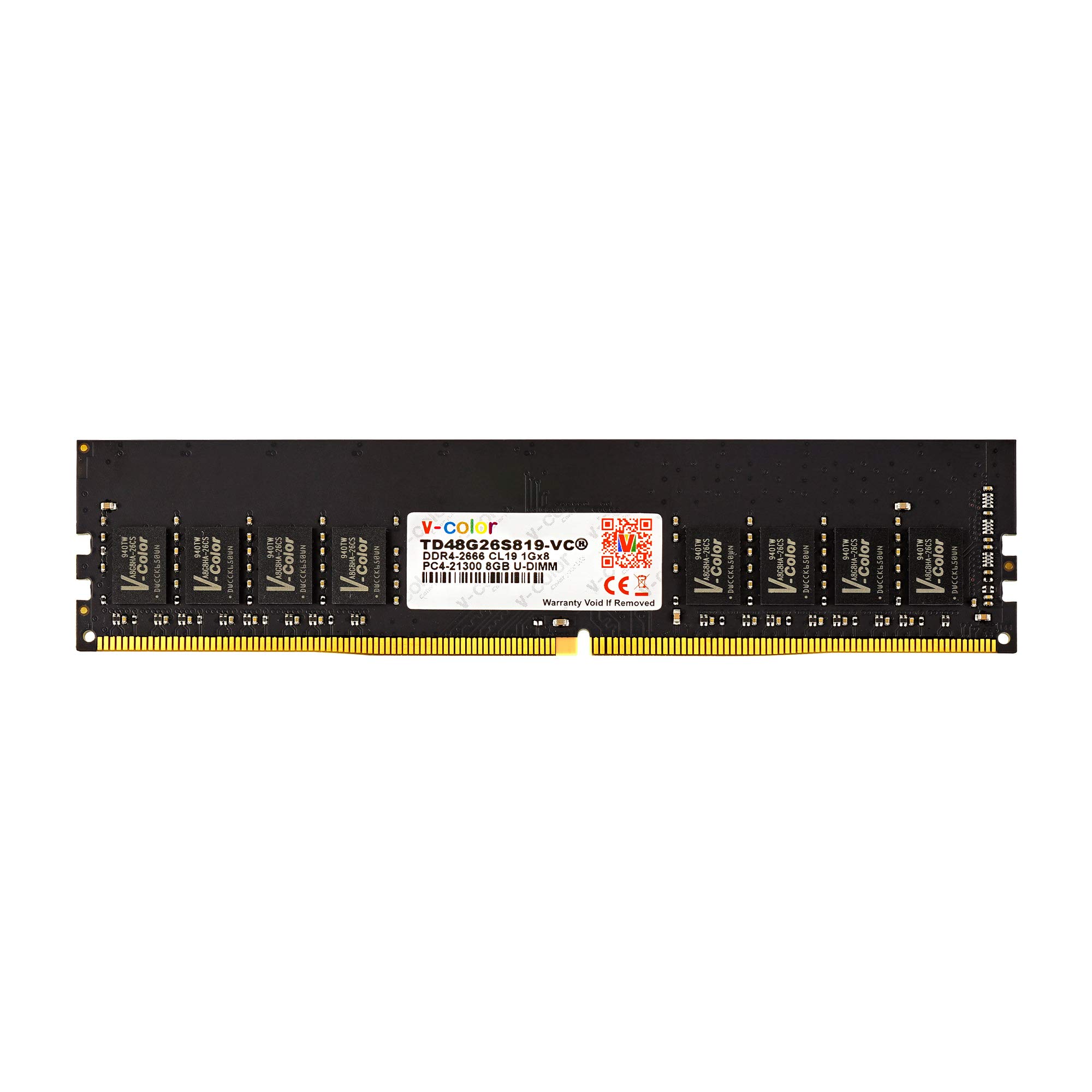 

Hynix IC Desktop PC Memory 8GB 1Gx8 CL19 v-color DDR4-2666MHz PC4-21300 U-DIMM 1.2V TD48G26S819-VC