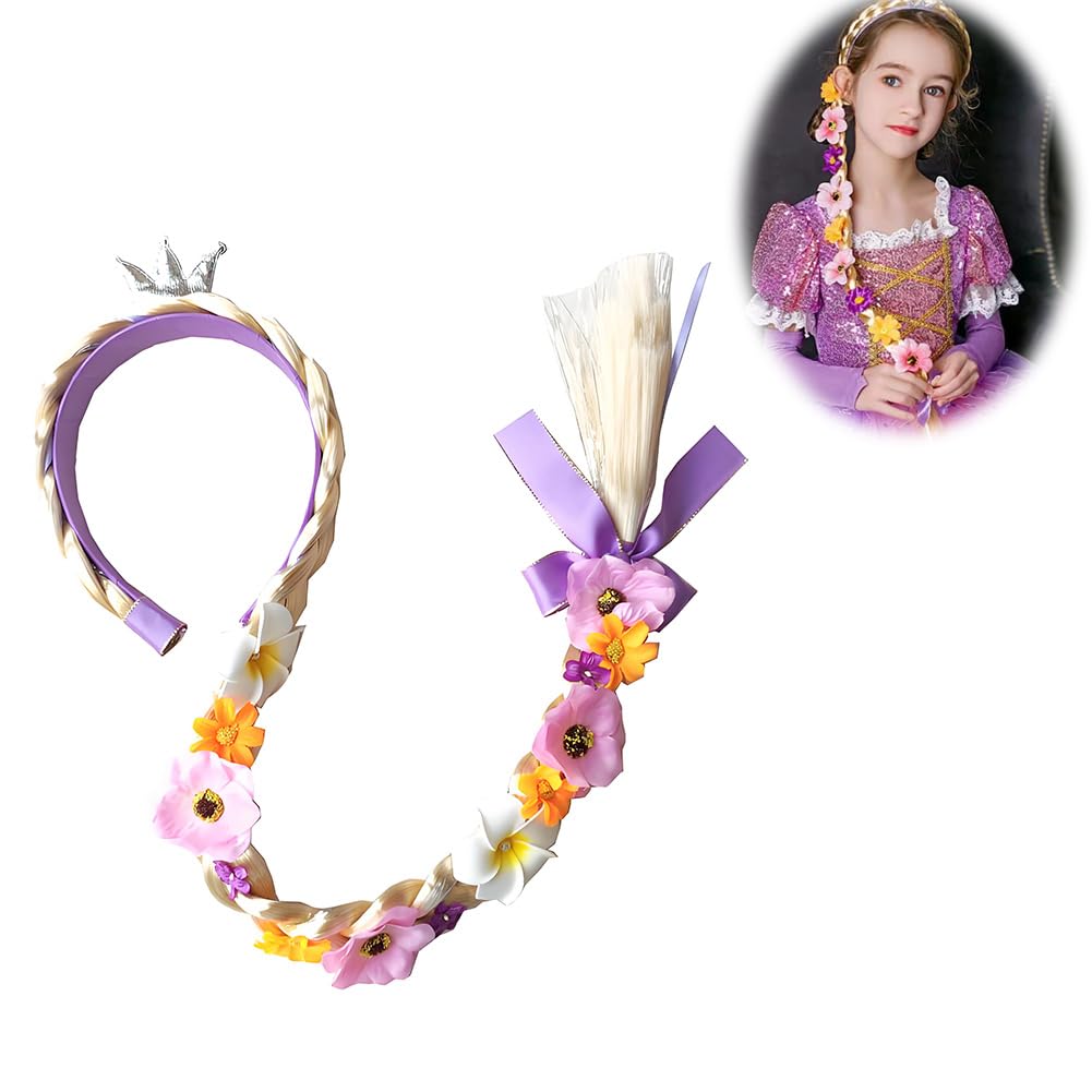 

Парик Рапунцель, повязка на голову, детское украшение для волос, тиара Рапунцель, повязка на голову принцессы, парик для девочек, милая детская игрушка принцессы, реквизит для дня рождения