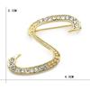 Trendy 26-Letter Rhinestone Brooch Pin - Fashion Accessory for Clothing & Bags