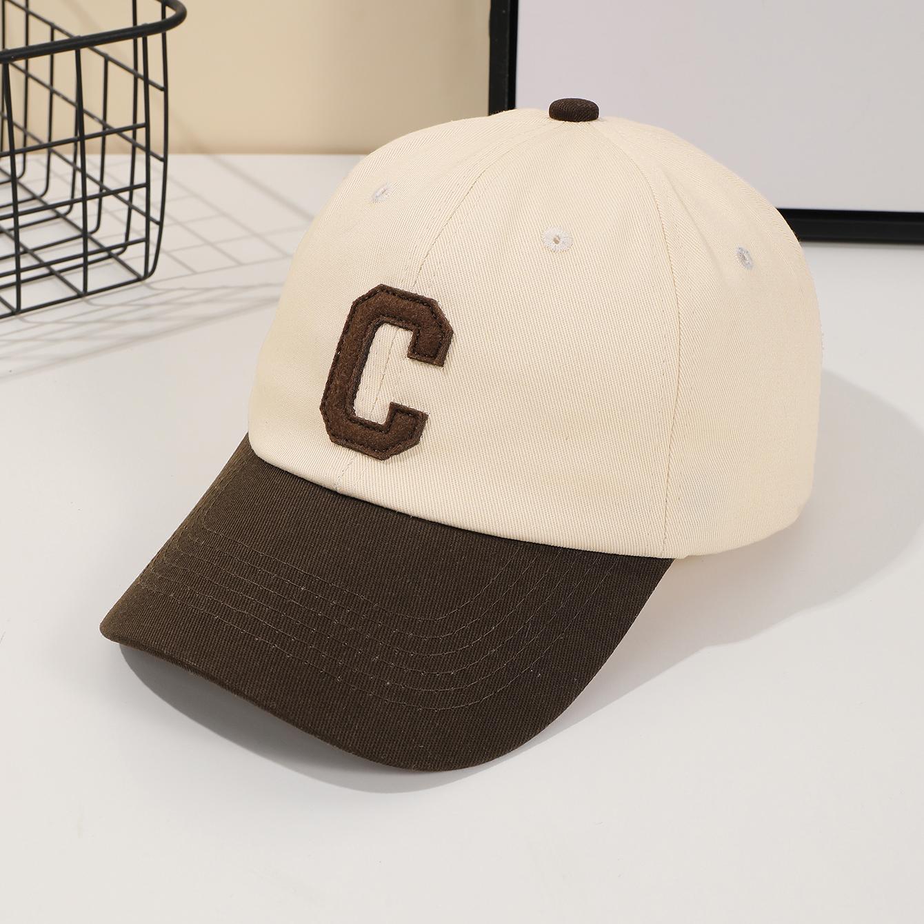 

Fashion splicing letter C baseball cap, spring and summer outdoor shade cap, suitable for outdoor travel One Size