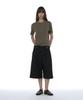 PARTIMENTO WOMEN Double Layer Waist Bermuda Pants_Dark Navy