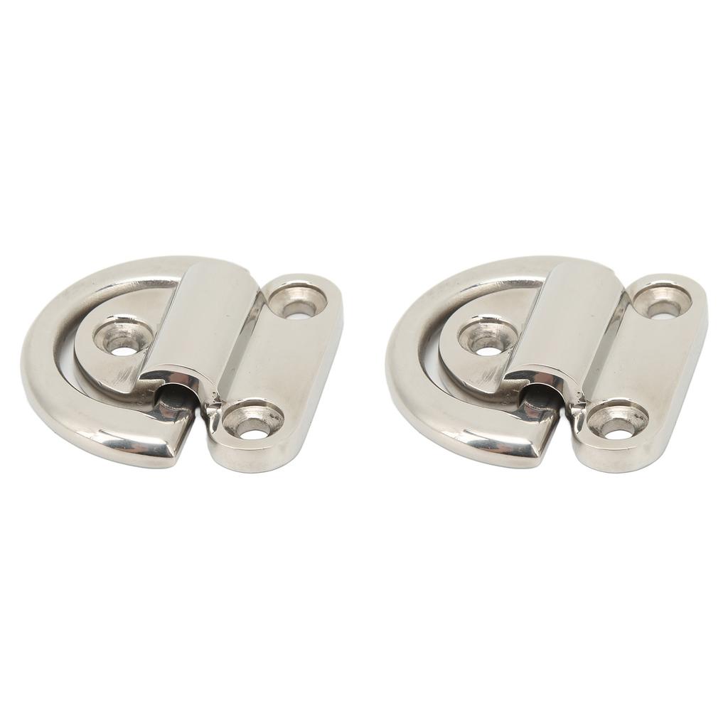 Stainless Steel Marine Folding Pad Eye Cleat Heavy Duty D Ring Tie Down 60x58mm for Boat Yacht