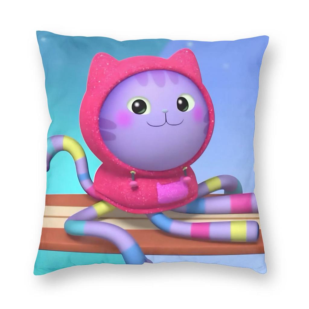 Gabbys Dollhouse Cartoon Pillowcase Printed Polyester Cushion Cover Decoration Pillow Case Cover Home Square 45*45Cm