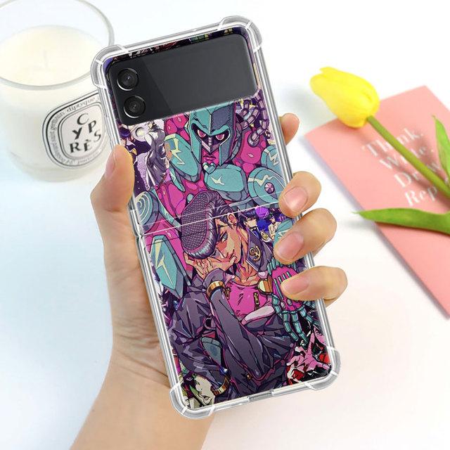 

Чехол с персонажем аниме Jojo s Bizarre Adventure для Samsung Galaxy Z Flip 3 4 5g Funda Z Flip3, прозрачный противоударный чехол для телефона Samsung Z Flip 5G