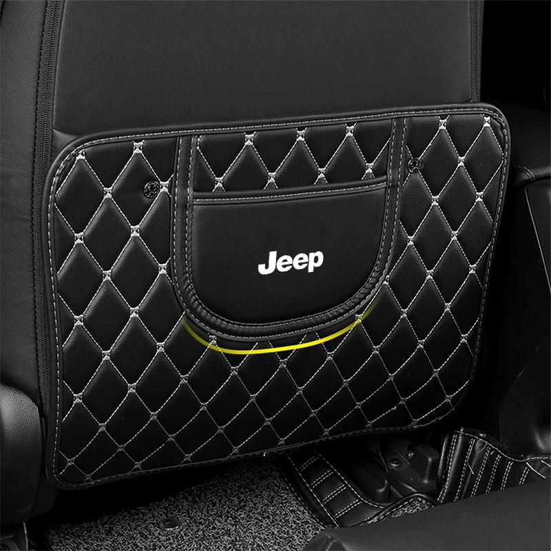 Auto Anti-Trittschutz Innenraum PU-Leder Autositz Rückenlehnen Schutzpolster Für Jeep Grand Cherokee WK2 2011-2019 Wrangler YJ TJ JK JL JKU