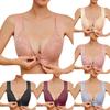 Flarixa Large Size Push Up Bra Sexy Lace Bra for Women Wire Free Buckle Front Bra Big Bust Underwear Invisible Backless Bralette