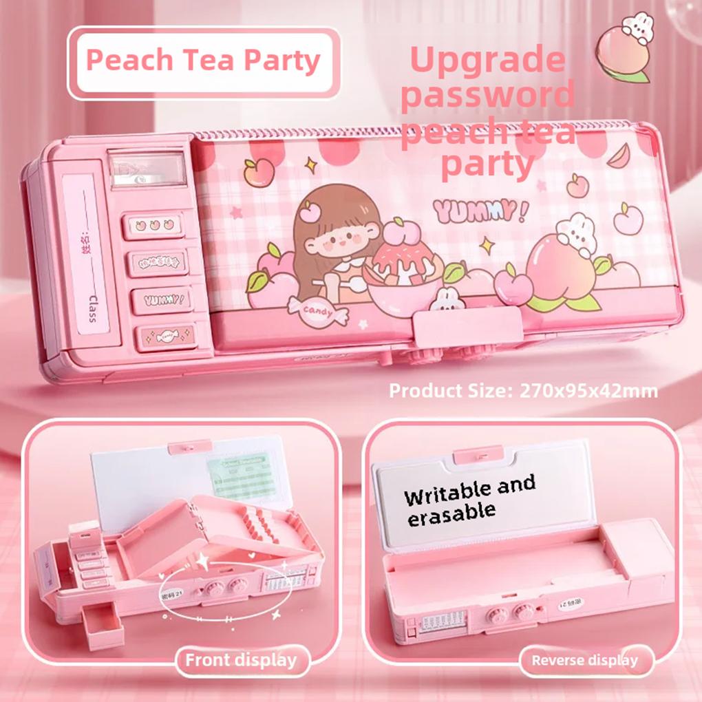 Large Capacity Pencil Case Double Password Convenient Storage For Office Pencil Case For Office