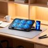 6 Quiet Fan Laptop Cooling Lighting Adjustable Foldable Laptop Cooling Pad LED Light Fan with 2 USB Port Phone Holder