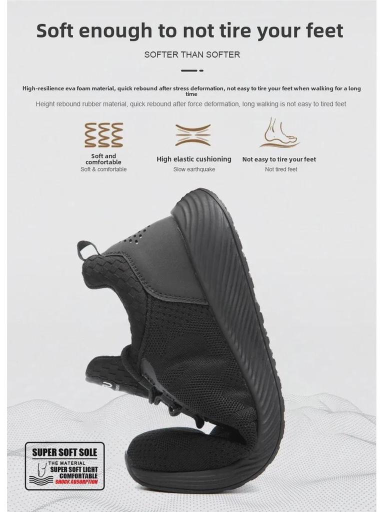 Jiefu Lightweight Breathable Safety Shoes - Anti-Smash & Anti-Puncture Protection