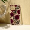 Wine Red Rose Design Drop-proof Soft Phone Case for Apple 12-17 Pro/Plus