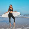CHARMLEAKS Women High Waist Swim Pants Color Block Leggings Elastic Swimming Wear Tankini Bikini Bottom Beach Wear Swim Tights