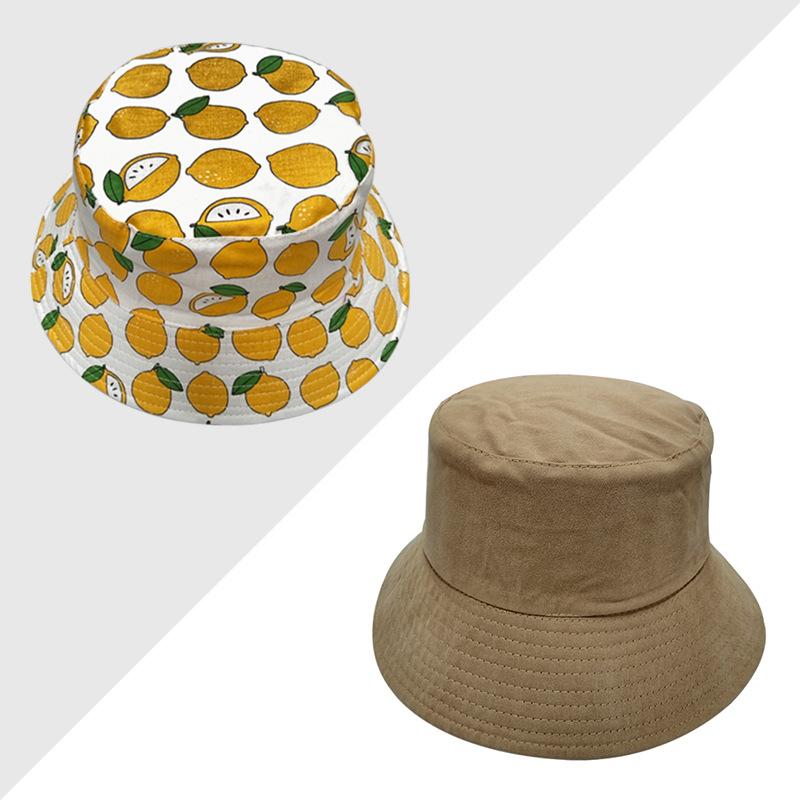 2025 Reversible Unisex Floral Fruit Print Bucket Hat Wide Brim Sun Protection for Beach Travel UPF50+ Fashion Dot Pattern