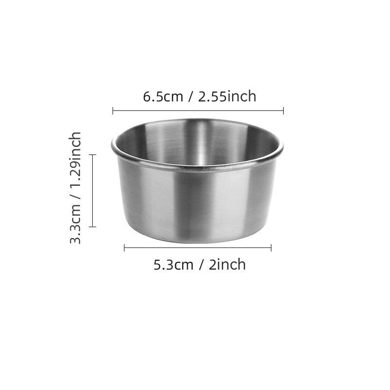 Round Stainless Steel Seasoning Dish Hot Pot Dipping Bowl Small Food Sauce Cup Sushi Vinegar Soy Saucer Container Appetizer Tray