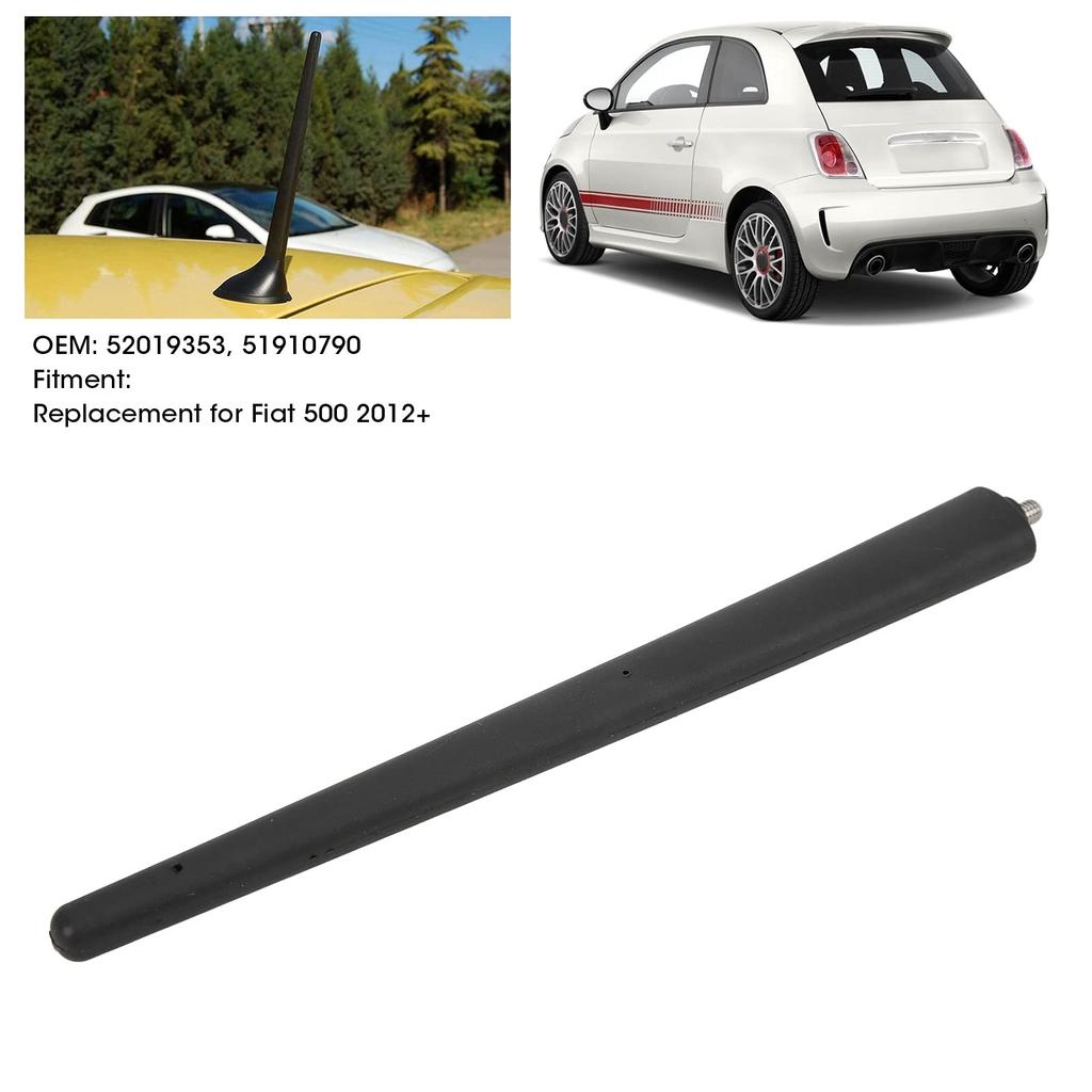Car Antenna 52019353 51910790 for Fiat 500 2012+, 200mm/7.87" Car Short Antenna Rubber Aerial Mast Black Replacement