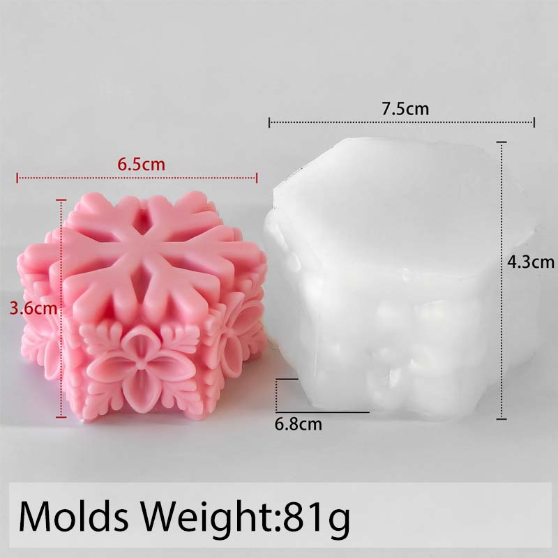 

Snowflake Pillar Silicone Candle Mold DIY Christmas Ornaments Craft Gifts Making Soap Plaster Resin Baking Molds Home Xmas Decor