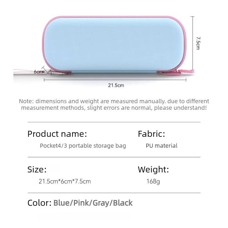For DJI Osmo Pocket 4 3 Body Storage Bag PU Hard Shell Shockproof Scratch-Resistant Handheld Gimbal Camera Outdoor Accessory Bag