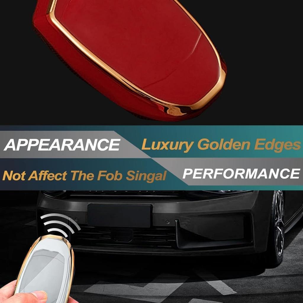 FEYOUN Key Fob Cover Compatible with Toyota Avalon Camry Corolla Highlander Prius RAV4 C-HR Mirai 4Runner 86 Smart 4 Buttons TPU Remote Keyless Key
