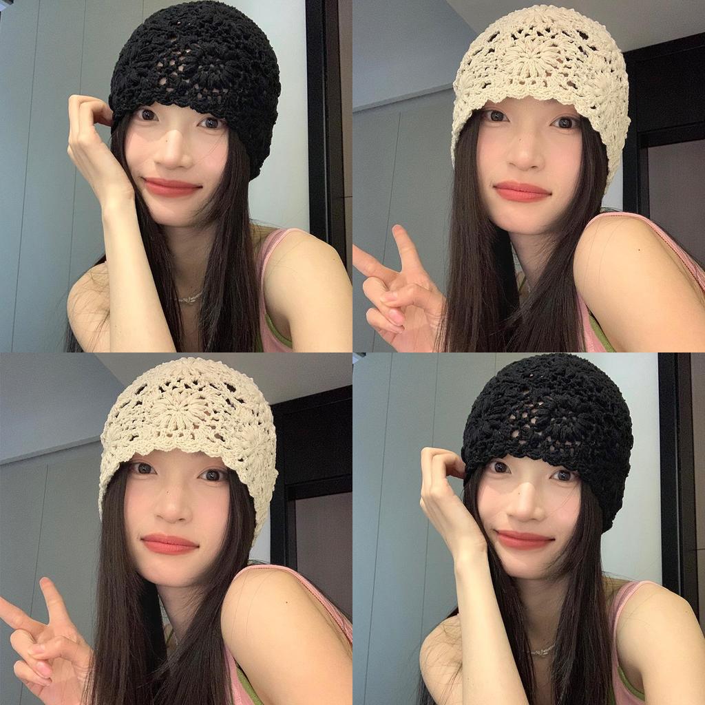 Stylish White Hollow Woven Bucket Hat For Women With Lace Design Perfect For Spring 2024