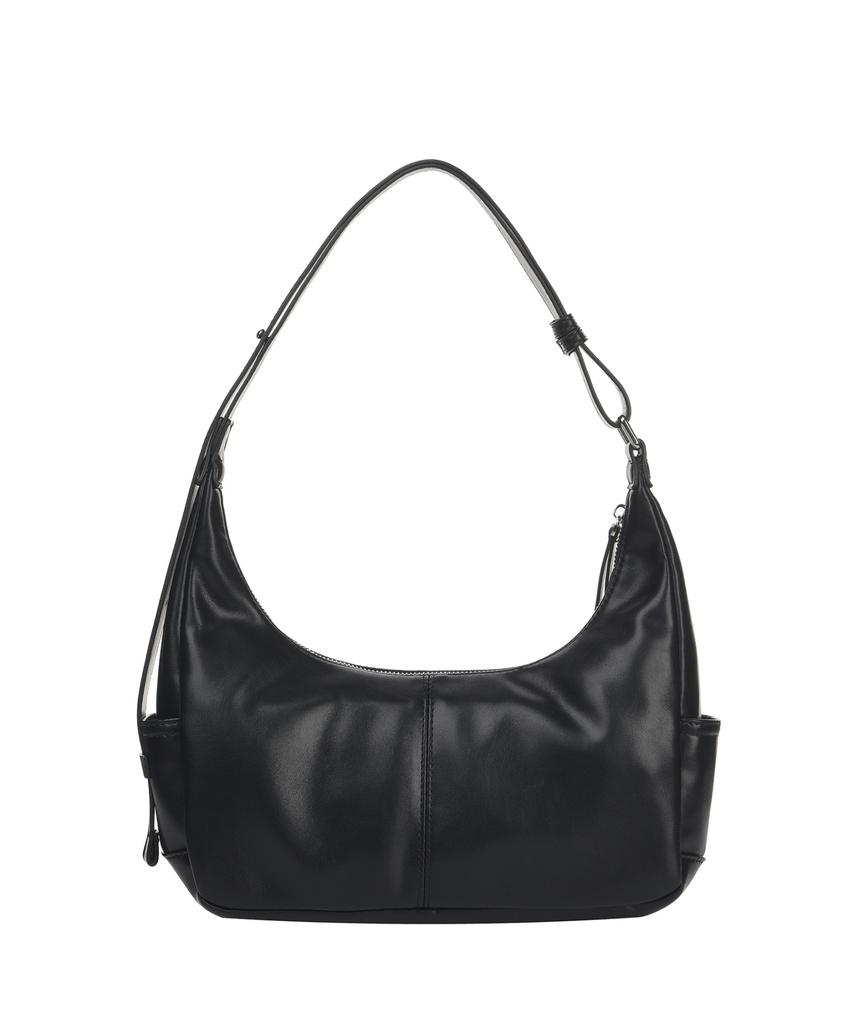 Nick&Nicole Logo Pocket Half Shoulder Bag_Black
