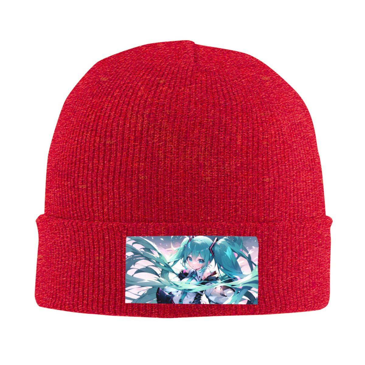 

Animes Hatsunes Miku Comic Beanie Cap Unisex Winter Warm Bonnet Femme Knitting Hats Street Outdoor Ski Skullies Beanies Cap One Size