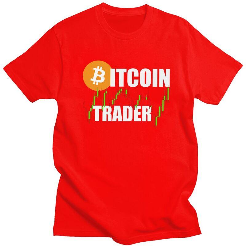 Custom Bitcoin Trading T Shirts Men Short Sleeve Cryptocurrency Tshirts Streetwear Tee Oversized Tshirts Merch S