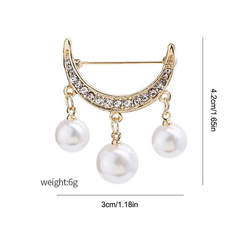 Inci Ay Inci Broş Kadınlar Için Zarif Broş Pins Boncuk Kolye
