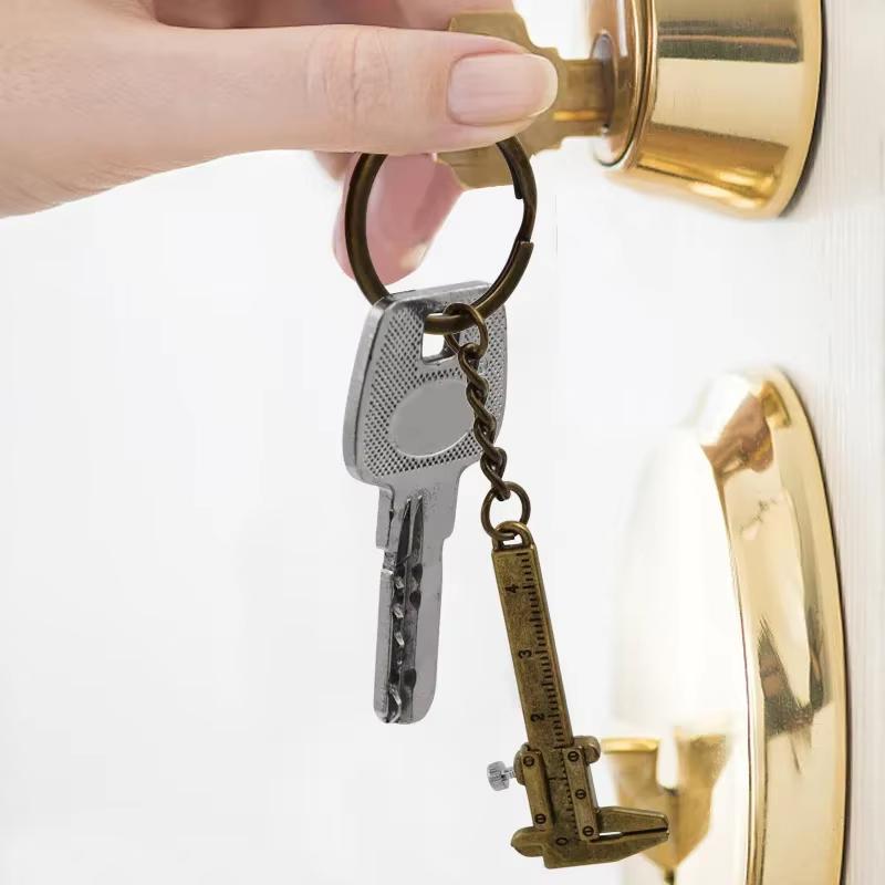 Mini Small Convenient Vernier Caliper Keychain Pendant Measuring Tool Zinc Alloy Keychain Portable Tool