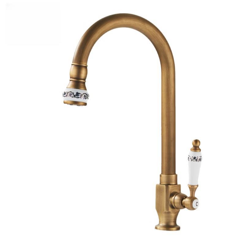 TLXT Antique Brass Rotating Faucet